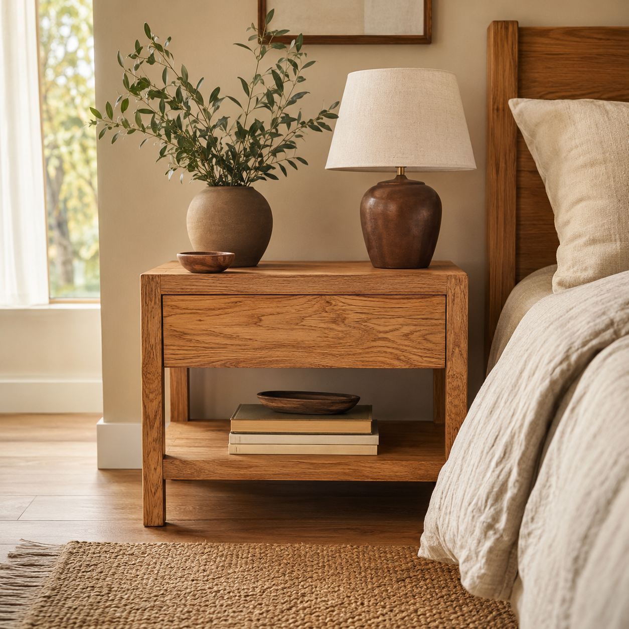 Woodruff Oak Bedside Table