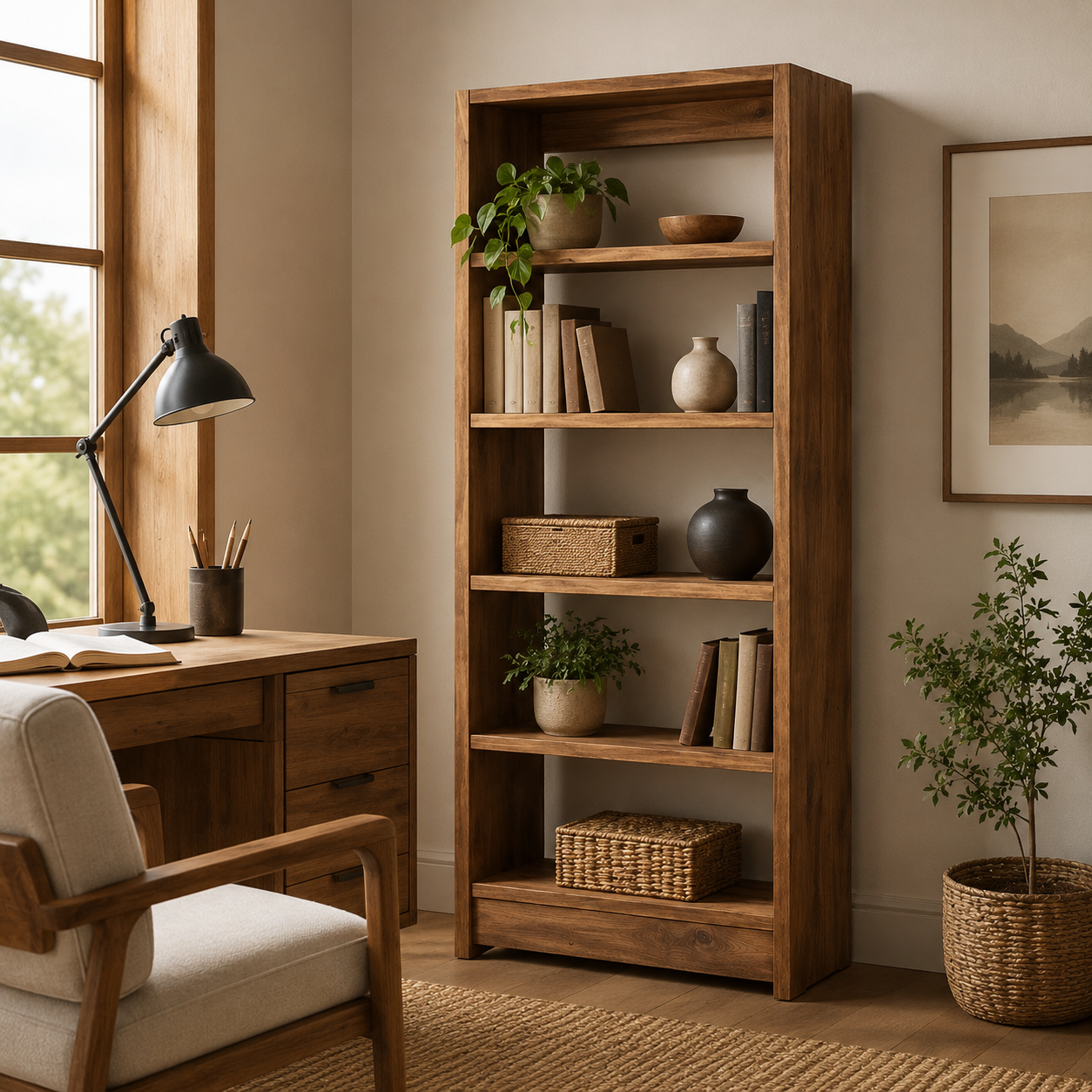 Woodruff Minimal Wooden Bookshelf