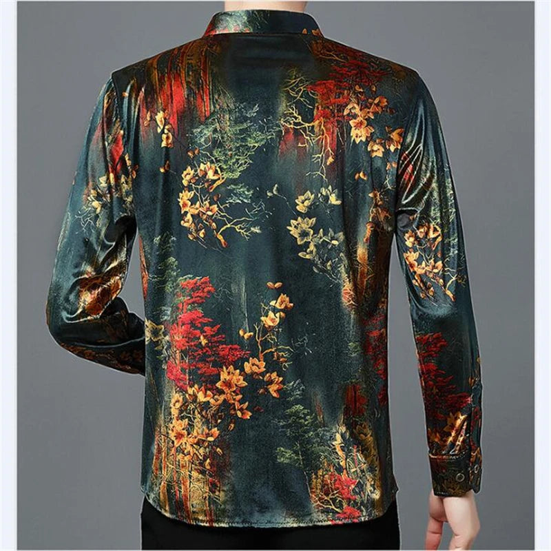 Exquisite Digital 3D Printed Fashion Casual Long Sleeve Shirt Men Spring High Quality Smooth Silky Comfortable Camisas De Hombre