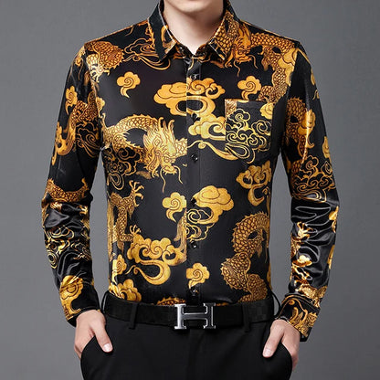 Exquisite Digital 3D Printed Fashion Casual Long Sleeve Shirt Men Spring High Quality Smooth Silky Comfortable Camisas De Hombre