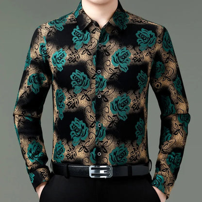 Exquisite Digital 3D Printed Fashion Casual Long Sleeve Shirt Men Spring High Quality Smooth Silky Comfortable Camisas De Hombre