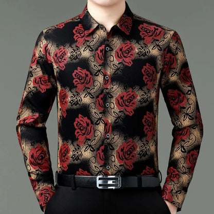 Exquisite Digital 3D Printed Fashion Casual Long Sleeve Shirt Men Spring High Quality Smooth Silky Comfortable Camisas De Hombre